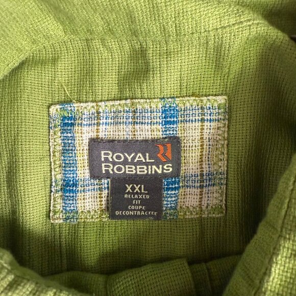 Royal Robbins XXL Green Short Sleeve Button Down Shirt Desert Pucker Cactus - Picture 2 of 11